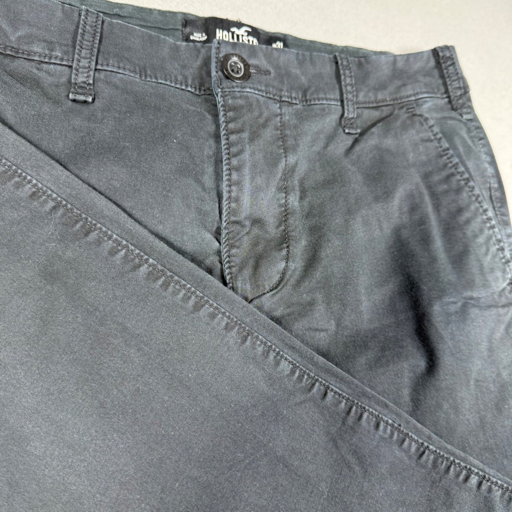 Hollister Epic Flex Slim Chino Pants Mens 31x32 Black Cotton Blend Trousers‎